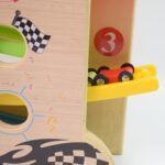 Wooden Ramp Racer Race Track Vehicle Play sets With 4 Mini Racers (with Handle) - Back View by Nari Haat, Indian ethn...