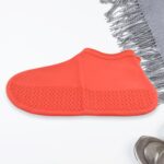 Non-Slip Silicone Waterproof Boot Shoe Cover (Medium Size / 1 Pair / Red) - Sleeve Design by Nari Haat, Indian ethnic...