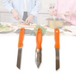 3in1 Multipurpose Stainless Steel Classic Kitchen Knife Set of 3 - Fabric Detail by Nari Haat, Indian ethnic wear, wo...