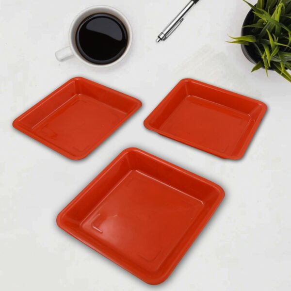 Square Plastic Halwa Dinner Plates Set