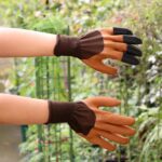 Garden Farming Gloves With Hand Fingertips & Plastic Claws (1 Pair) - Neckline Detail by Nari Haat, Indian ethnic wea...