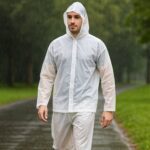 Full-Body Rain Suit – Jacket & Pants Set Fashion Portable Adult Rain Coat (1pc) - Back View by Nari Haat, Indian et...