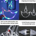 Multicolor 12 Diya Curtain String Lights (Multi Color) - Neckline Detail by Nari Haat, Indian ethnic wear, women clot...