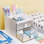 2 Layer 5 Compartment Desk Organizer with Transparent Drawer (1 Pc / 15×13×11 Cm) - Full Detail by Nari Haat, India...