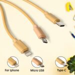 Retractable 3-in-1 Charger Cable for Phones & Android (1 Pc, Multi-USB) - Back View by Nari Haat, Indian ethnic wear,...