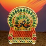 Meenakari Work Laddu Gopal Singhasan  / Sihasan for Pooja Mandir Wooden Krishna Ladoo Bal Gopal Sofa Asan, Home Decor...