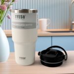 High Quality Stainless Steel Vacuum Glass Double Walled Travel Mug( 1 Pc) - Closeup Embroidery by Nari Haat, Indian e...