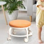Roller Seat Stool Low Height Rolling Plastic Stool Multifunctional (1 Pc) - Closeup Embroidery by Nari Haat, Indian e...