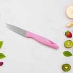 Stainless Steel Small Fruit Knife with Non-Slip Handle & Protective Cover (1 Pc) - Neckline Detail by Nari Haat, Indi...