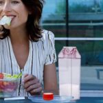 Plastic Milk Carton Colorful Clear Water Bottle, 17 Oz Portable Milk Box - Neckline Detail by Nari Haat, Indian ethni...