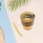 Glass Coffee Mug with Straw & Lid: Perfect for Home & Travel - Sleeve Design by Nari Haat, Indian ethnic wear, women ...