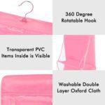 6 Pockets Hanging Purse Handbag Organizer Clear Hanging Shelf Bag (1 Pc) - Closeup Embroidery by Nari Haat, Indian et...