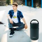 Stainless Steel Insulated Vacuum Double Wall Bottle (1000 ml) - Neckline Detail by Nari Haat, Indian ethnic wear, wom...