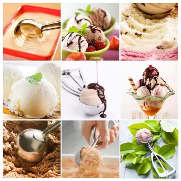 Stainless Steel Ice Cream Scoop (1 Pc) - Front View by Nari Haat, Indian ethnic wear, women clothing, designer suit