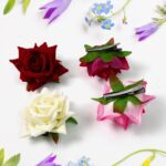 Colourful Flowing Flower Hair Pin (4 Pcs Set / Mix Color) - Back View by Nari Haat, Indian ethnic wear, women clothin...