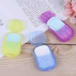 Travel Paper Soap Sheet with Mini Box (20 Sheets in a Pack Approx / Mix Color) - Fabric Detail by Nari Haat, Indian e...