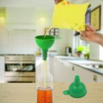 Silicone Funnel Pouring Oil, Sauce, Water, Juice And Small Food-Grains (1 Pc Green) - Back View by Nari Haat, Indian ...