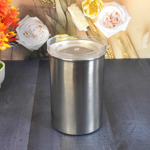 Stainless Steel Airtight Containers with See Through Lid (1 Pc / 1000 ML) - Front View by Nari Haat, Indian ethnic we...