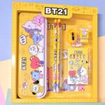 Stationery Kit for Kids - Metal Pencil Box, Sharpener, Pencil & Eraser (12 Pc Set) - Sleeve Design by Nari Haat, Indi...