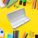 Multipurpose White Compass Pencil Box – 3-Compartment School Case, Ideal Gift for Kids - Front View by Nari Haat, I...