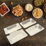 Rectangle Plastic Dinner Plate  Serving Trays Home School Office 8 Pcs Set - Closeup Embroidery by Nari Haat, Indian ...