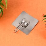Large Stainless Steel Self Adhesive Wall Hooks (1 Pc) - Front View by Nari Haat, Indian ethnic wear, women clothing, ...