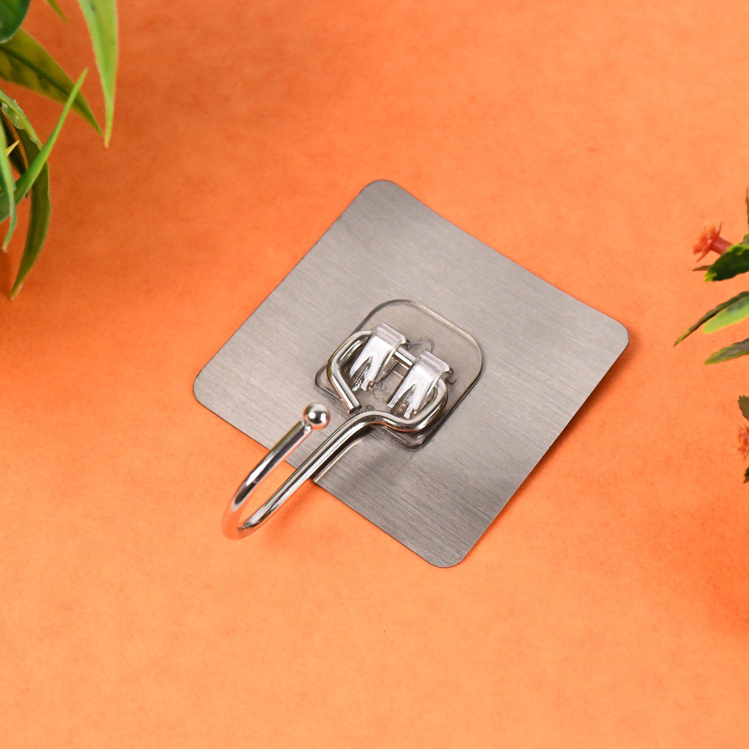 03_c44abb28-c1ff-4fb4-b61c-41b1c08c8450.jpg Large Stainless Steel Self Adhesive Wall Hooks (1 Pc) - Front View by Nari Haat, Indian ethnic wear, women clothing, ...