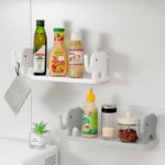 Elephant-Shaped Wall Shelf – No-Punch Mini Organizer for Kitchen & Bathroom - Fabric Detail by Nari Haat, Indian et...