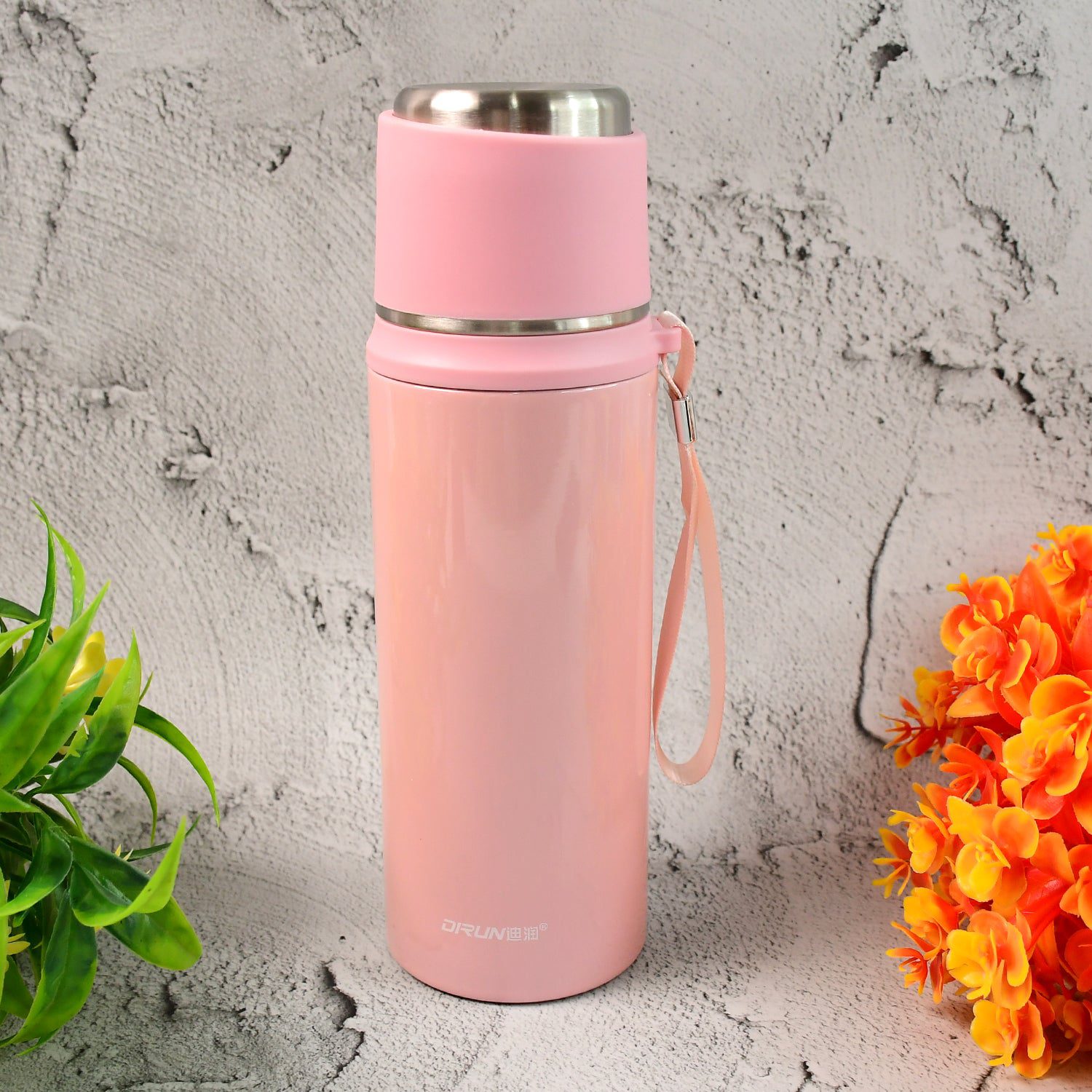 03_c816c211-f3d8-4426-a2fa-ecfb9eaac94f.jpg Stainless Steel Vacuum Insulated water Bottle 600ml Approx - Front View by Nari Haat, Indian ethnic wear, women cloth...