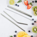 Reusable Stainless Steel Straws with Case for Drinking (4 Pc, Eco-Friendly) - Neckline Detail by Nari Haat, Indian et...