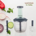 1100 ml 2 in 1 Push Up Chopper with 6 Sharp Blades Vegetable and Fruit Cutter - Closeup Embroidery by Nari Haat, Indi...