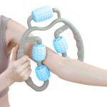 Muscle Massage Roller for Leg Soreness & Relaxation (5 Wheels, 1 Pc) - Fabric Detail by Nari Haat, Indian ethnic wear...