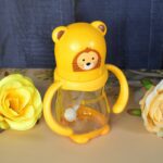 Baby Feeding Bottle with Handles & Straw (Mix Design, Size & Color / 1 Pc) - Neckline Detail by Nari Haat, Indian eth...