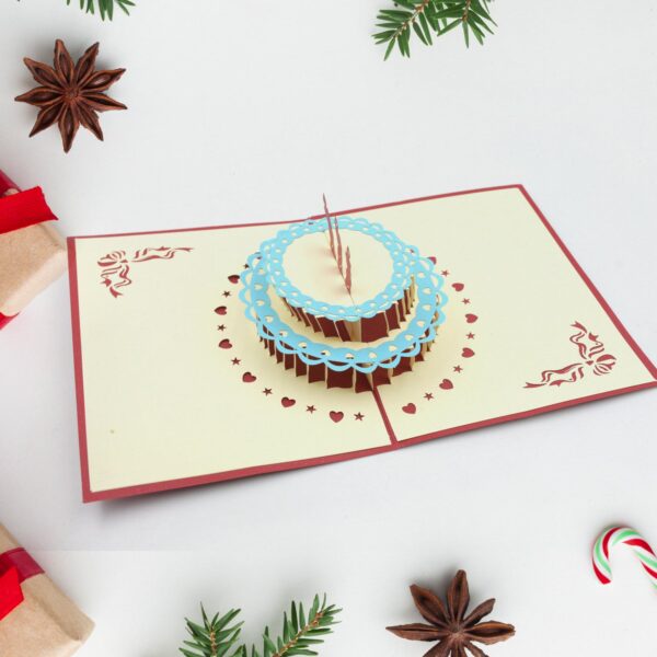 Unique 3D -Up Wishing Card (Birthday): 1 Pc - Front View by Nari Haat, Indian ethnic wear, women clothing, designer suit