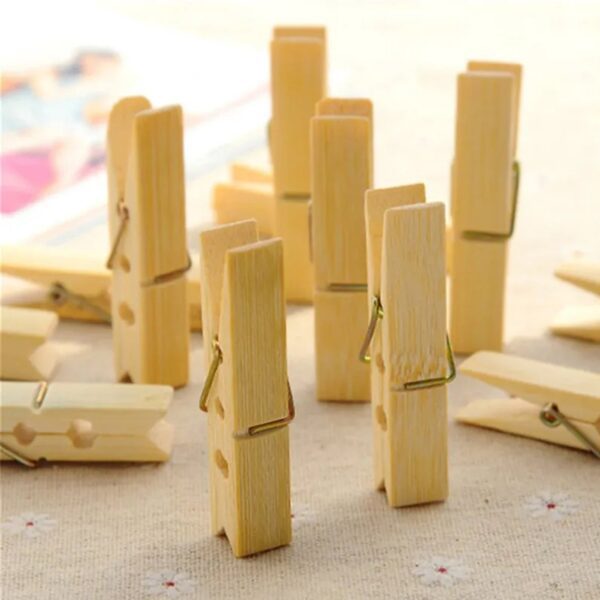 Wooden Heavy Clips – Clothespins, Craft Clips for Arts & Crafts (20 Pieces) - Front View by Nari Haat, Indian ethni...