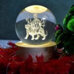Ambaji 3D Crystal Ball lamps With Base (1 Pc) - Sleeve Design by Nari Haat, Indian ethnic wear, women clothing, desig...