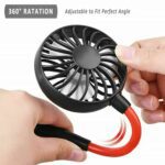 Hand Free Personal Fan - Portable USB Battery Rechargeable With Battery Comaprtment Mini Fan - Headphone Design Weara...