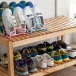 Multi Function Drying Rack Shoe Organizer Hanging Shelf for Wardrobe  2 Pc - Fabric Detail by Nari Haat, Indian ethni...