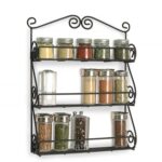 Big Wall Mounted Iron Wall Shelf with 3 Storage Racks for Kitchen - Closeup Embroidery by Nari Haat, Indian ethnic we...
