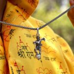 Hanuman Ji Pendant with Gada Religious Jewellery for Men and Women (1 Pc) - Fabric Detail by Nari Haat, Indian ethnic...