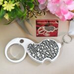 Double-Magnification Led Magnifiers Light Folding Keychain (1 Pc / Mix Color) - Closeup Embroidery by Nari Haat, Indi...