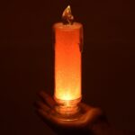 Red LED Flameless Candles Battery Operated Pillar Candles Flickering Realistic Decorative Lamp Votive Transparent Fla...