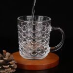 Glass Coffee & Tea Cup / Mug With Handle, Water glass (6 pcs Set / 225 ML) - Back View by Nari Haat, Indian ethnic we...