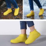 Non Slip Silicone Rain Reusable Waterproof Foldable Boot Shoe Cover XL 1 Pair Mix - Sleeve Design by Nari Haat, India...