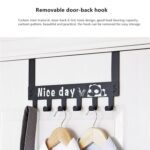 Heavy-Duty Carbon Steel Over Door Hook Rack for Towels & Coats (1 Pc, 6 Hooks) - Sleeve Design by Nari Haat, Indian e...