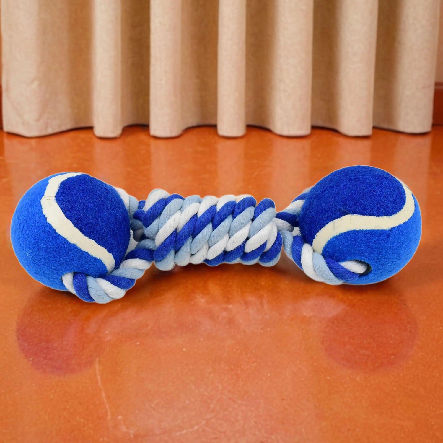 03_e4b97e74-8a6b-4d33-bc67-9d5e5c380db4.jpg Durable Cotton Rope Dog Toy Two-Way Ball Design (1 Pc) - Front View by Nari Haat, Indian ethnic wear, women clothing,...
