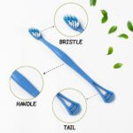 2-in-1 Tooth Brush Tongue Scraper, Soft Bristle & Long Handle (8Pcs) Soft Toothbrush - Neckline Detail by Nari Haat, ...