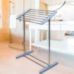 Multi-Functional Single Tier Mobile Towel Foldable Rack for Cloth and Towel / Stainless Steel and Plastic Made Mobile...