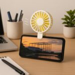 Mini USB Handheld Fan – Portable Rechargeable Mini Fan for Home & Travel - Back View by Nari Haat, Indian ethnic we...