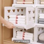 3 Layer Stackable Multifunctional Storage,for Clothes Foldable Drawer Shelf Basket Utility Cart Rack Storage Organize...